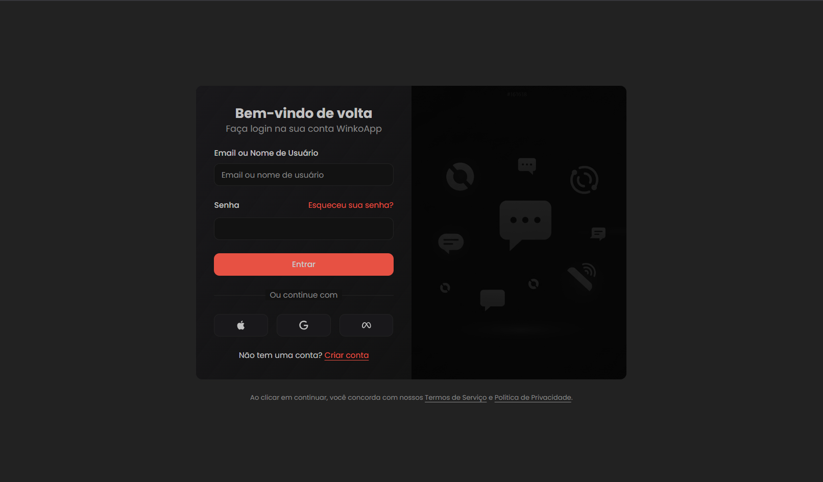 WinkoApp project interface