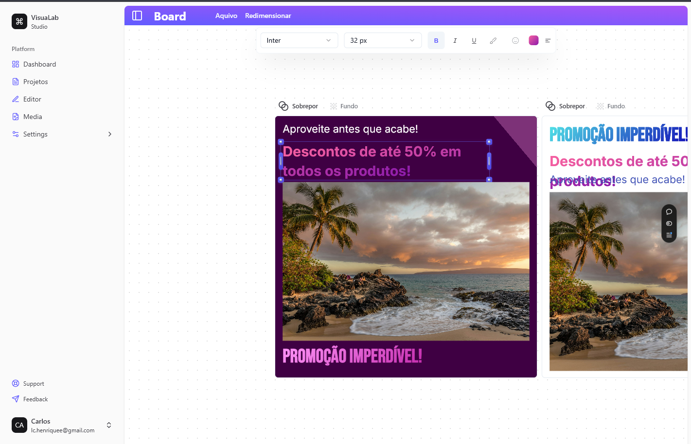 Visualab project interface